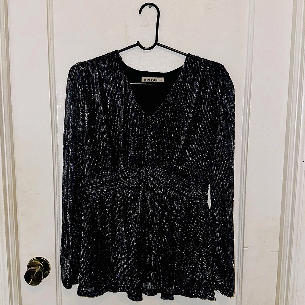 Grace Karin: Sparkly Long Sleeve Blouse
